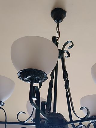 Lámpara comedor de forja 5 luces