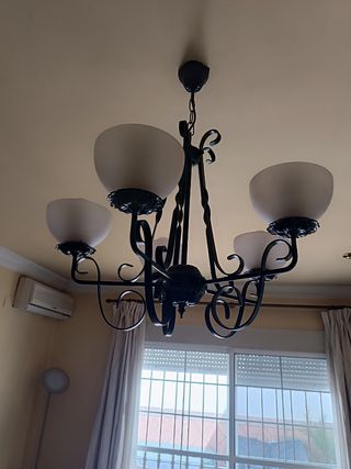 Lámpara comedor de forja 5 luces