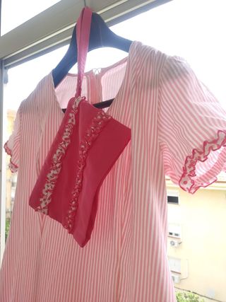 Traje Flamenca niña rosa-rojo