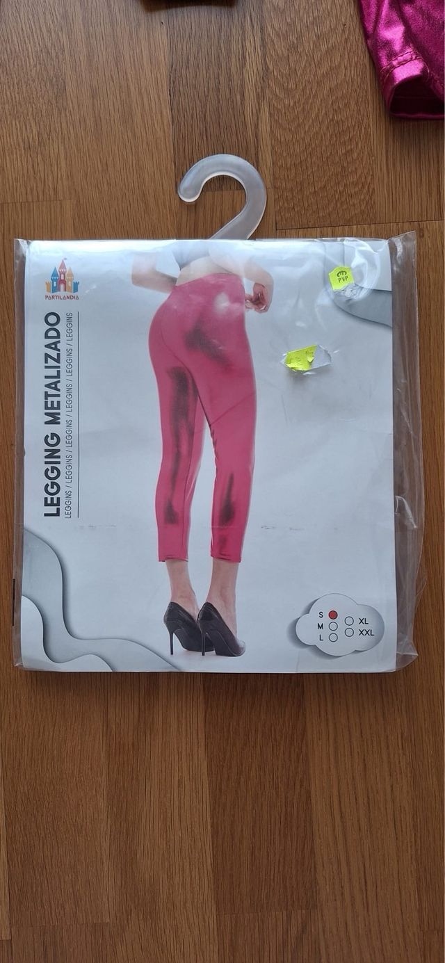 Leggins Metalizados Rosa - Talla S y complementos