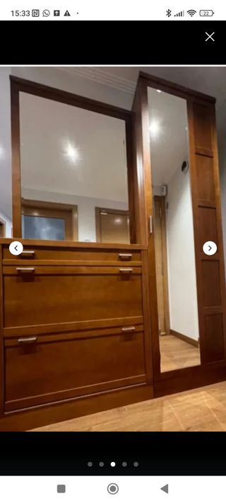 Zapatero, mueble guarda cazadoras espejo.