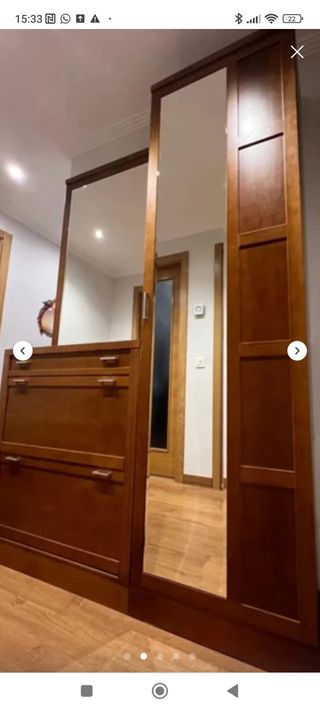 Zapatero, mueble guarda cazadoras espejo.