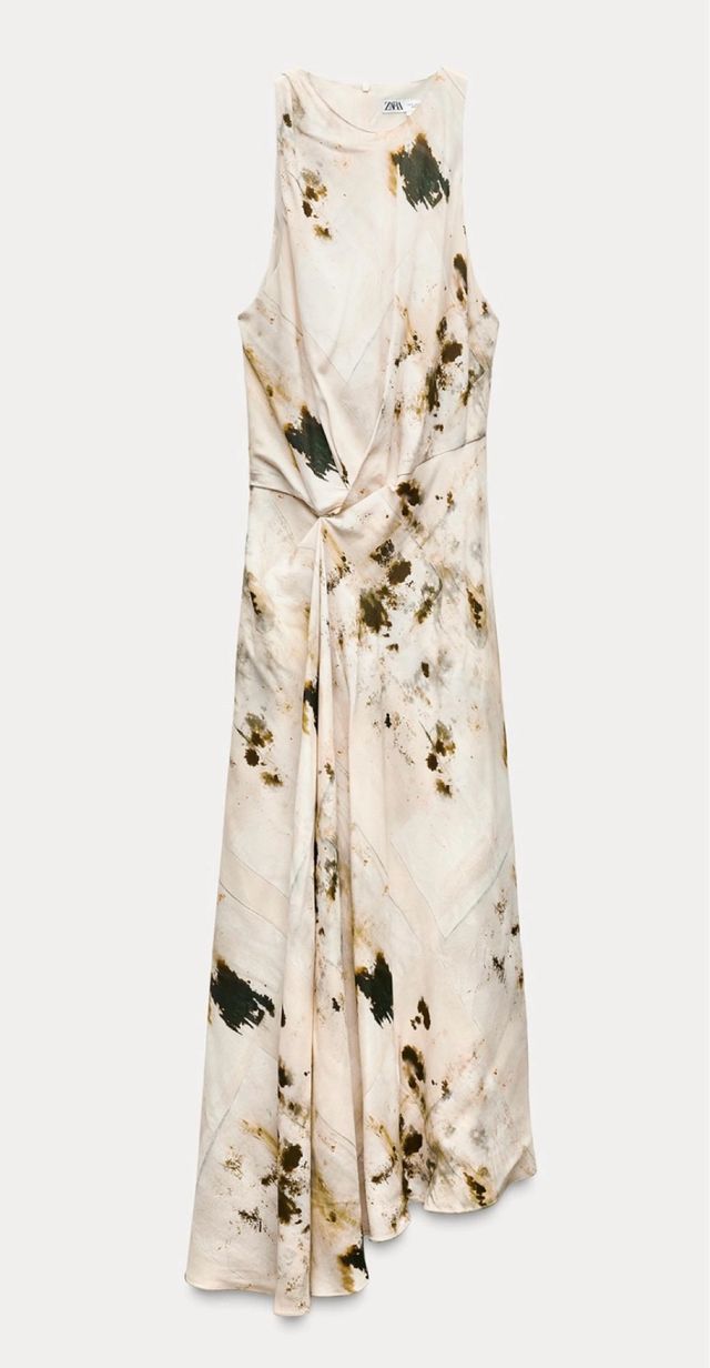 Vestido estampado drapeado