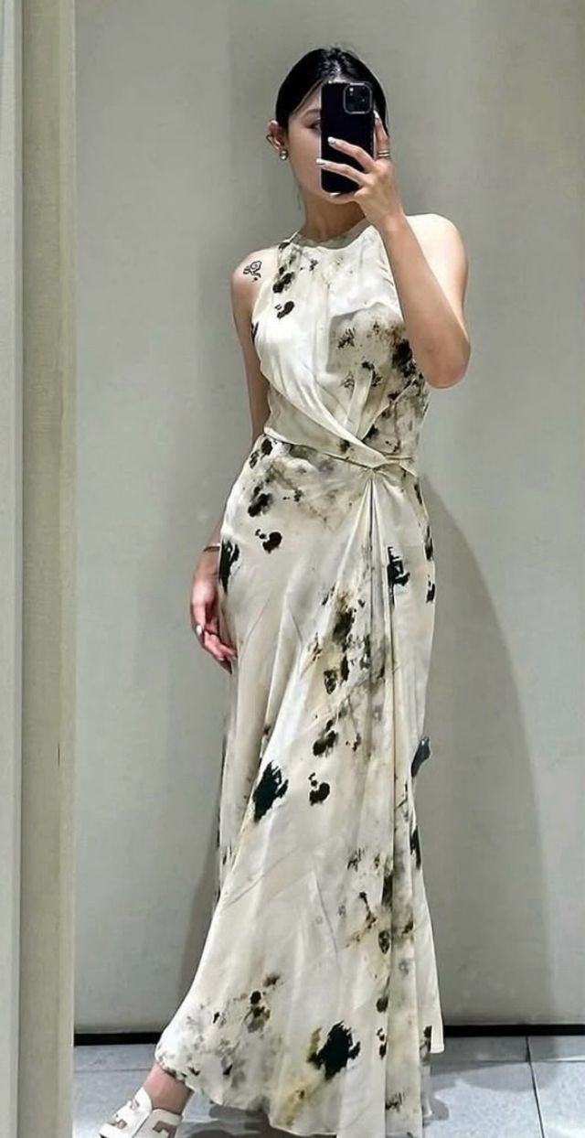 Vestido estampado drapeado