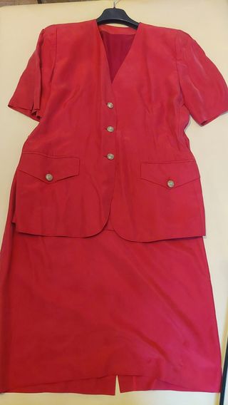 Completo rosso seta vintage