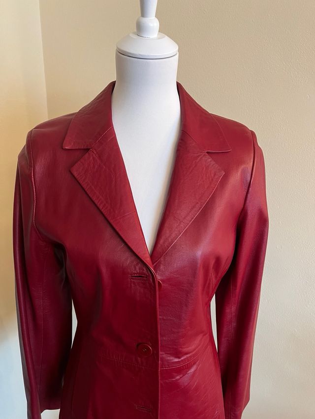 Chaqueta blazer vintage de piel