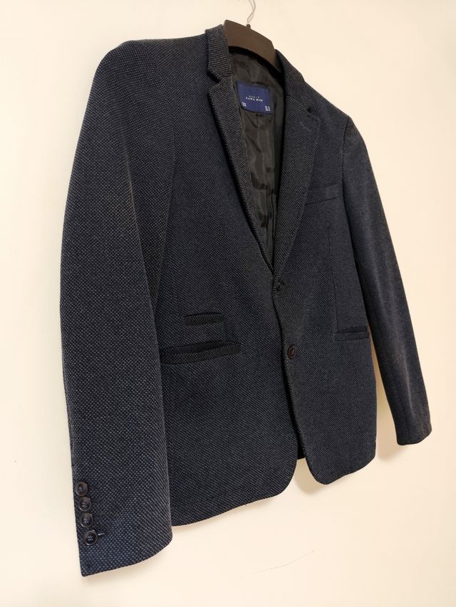 Bkazer azul escuro para Homem marca Zara (S)