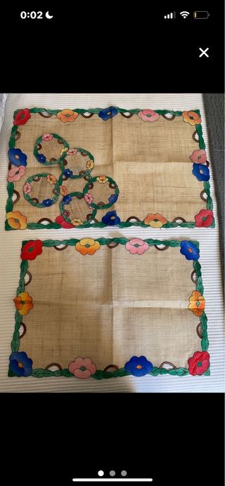 Juego de manteles y posavasos