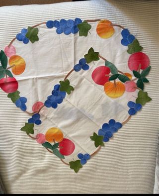 Cubrebandejas frutas - Blanco y multicolor
