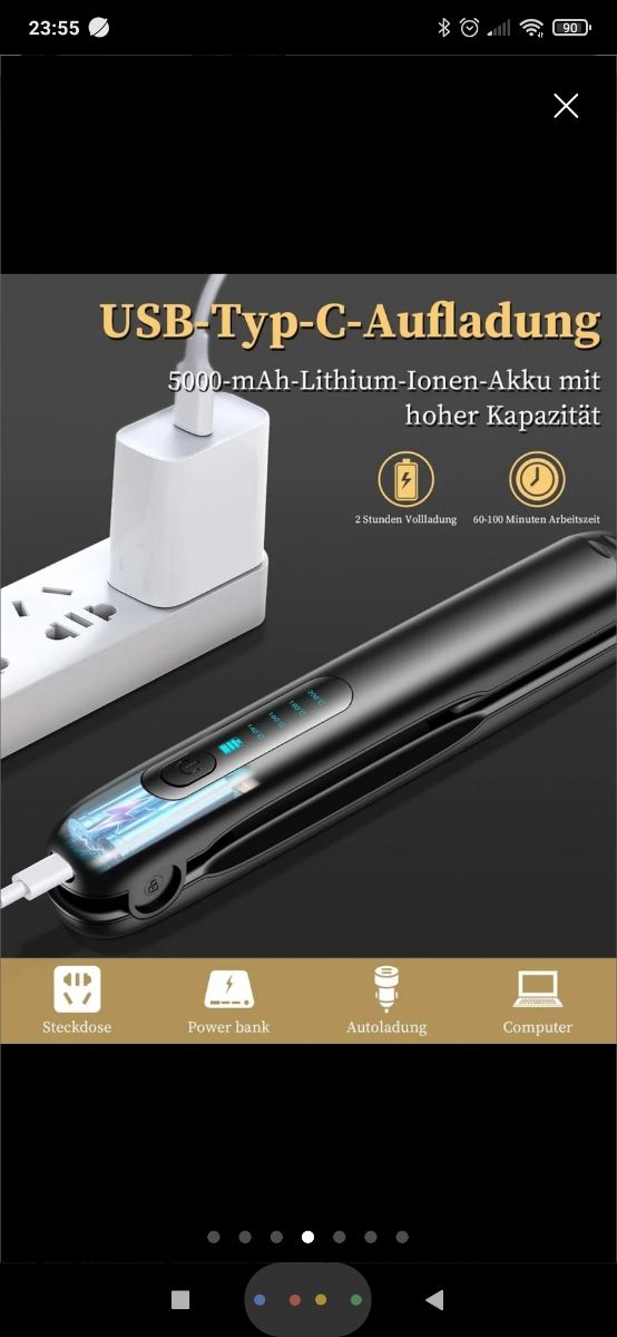 Plancha de pelo inalámbrica 