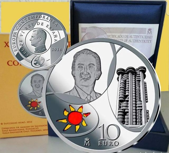 ESPAÑA 10 EUROS PLATA AÑO 2016 SERIE EUROPA CONTEM