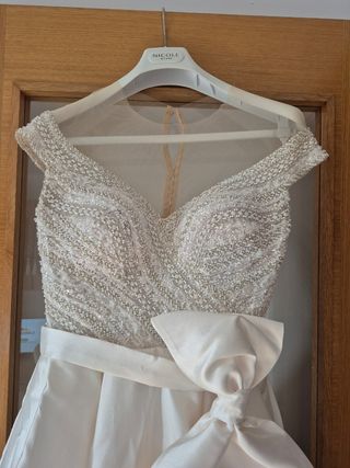 Vestido novia alta costura blanco