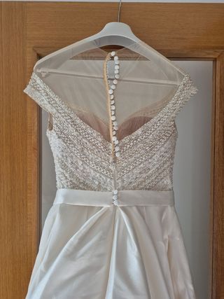 Vestido novia alta costura blanco