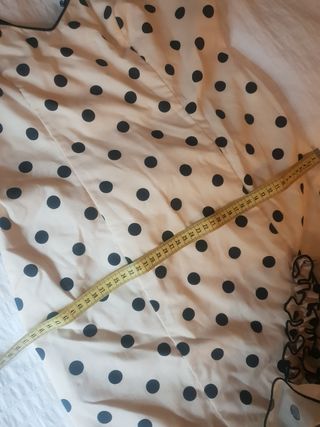 Vestido Flamenca lunares beige-negro