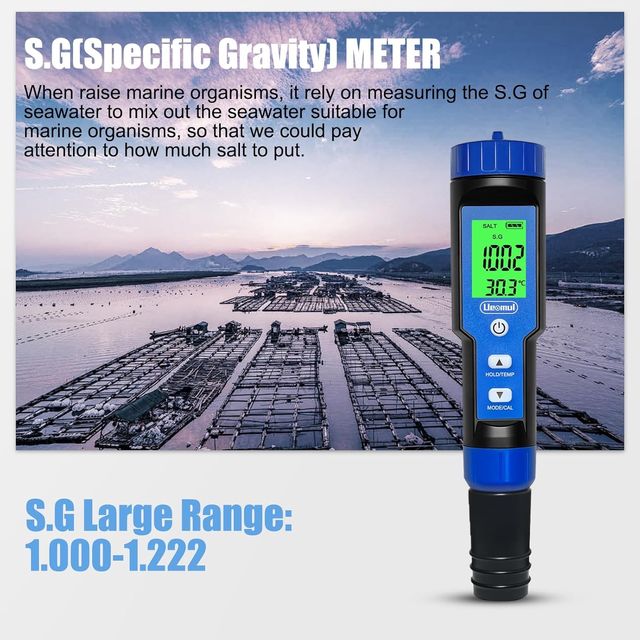 Probador PH, TDS, EC, SALT, ORP, S.G, Temperatura.