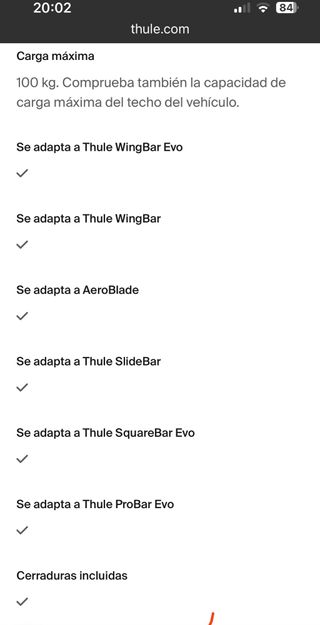 4 Soportes Thule WingBar