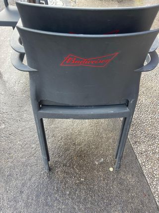 Mesa y 4 sillas terraza - Gris metal