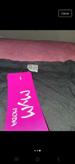 Túnica negra bordada multicolor