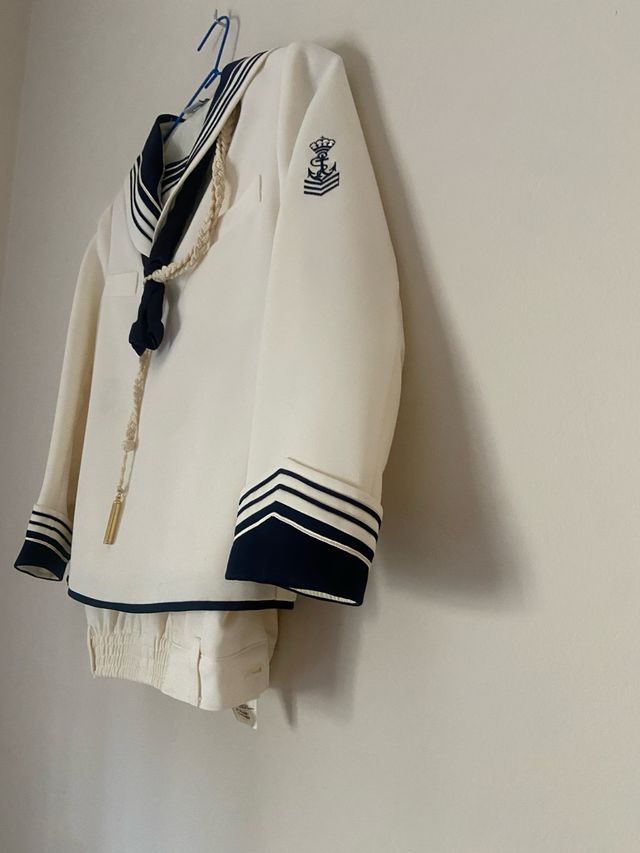 Traje comunión blanco roto marinero - niño