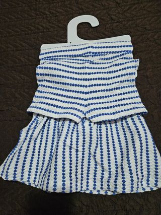 Conjunto niña Primark rayas azul blanco