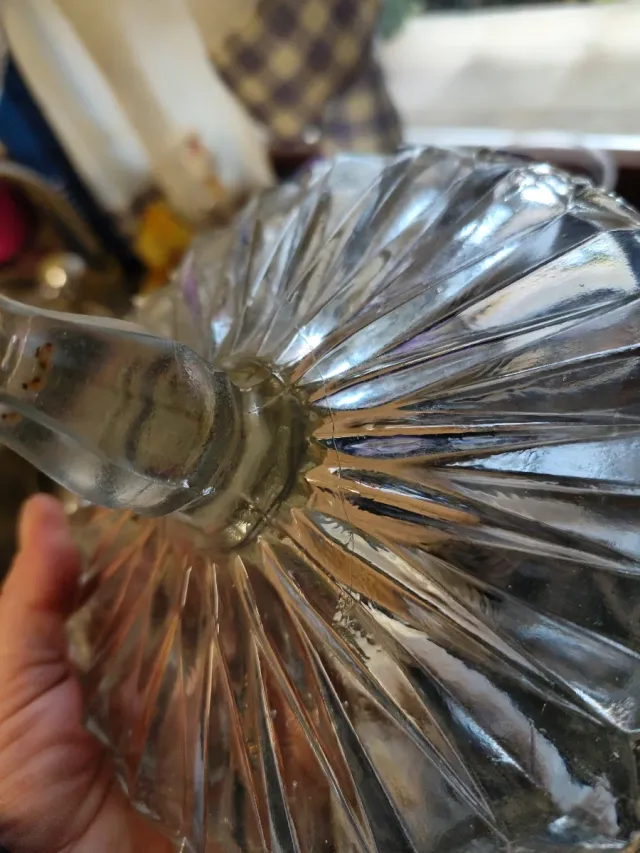 Fruttiera in vetro antico, 2 per 15€