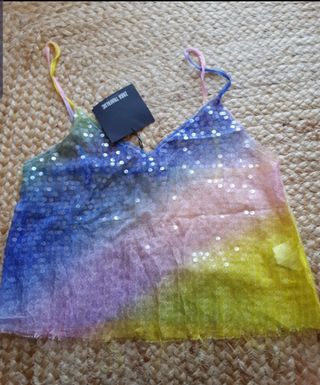 Top lentejuelas mujer