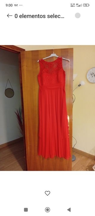 Vestidos fiesta largos rojos y otro de flores 