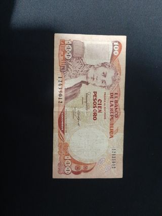 Billete 100 Pesos Oro Colombia