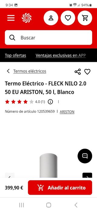 Termo Eléctrico Fleck Nilo 50L