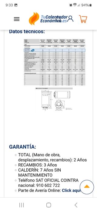 Termo Eléctrico Fleck Nilo 50L