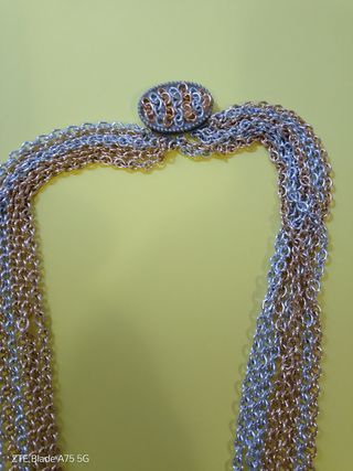 Collana vintage oro argento multifilo