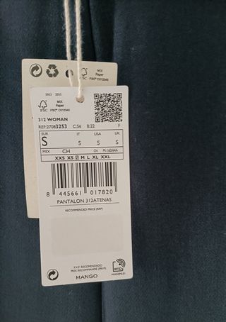 Pantalones Mango - Azul Marino