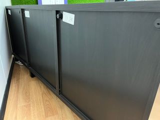 BESTÅ Mueble salón, negro/Blanco