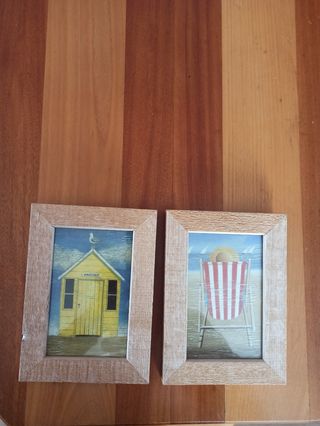 2 Cuadros playa estilo vintage