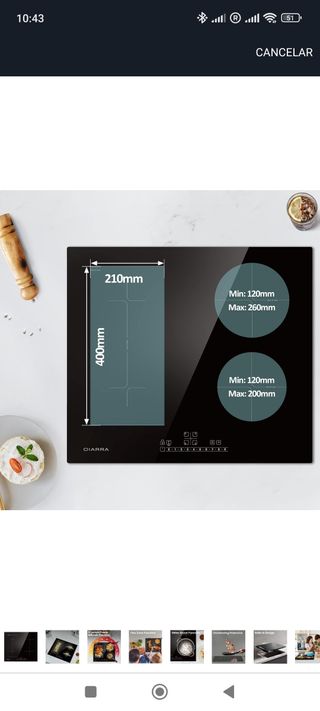 Cocina placa de inducción CIARRA CBBIH4BF