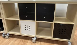 KALLAX Estantería, efecto roble tinte blanco 