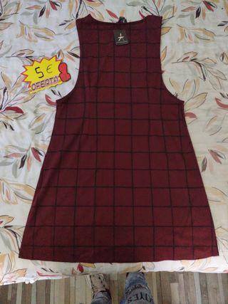 Vestido cuadriculado rojo - 5€