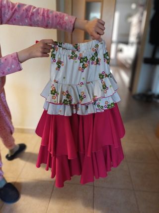 Varios articulos.Traje Flamenco niña lunares rojo-