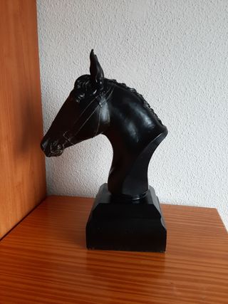 Cabeza Caballo Resina Negra