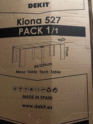 Mesa extensible Kiona blanca.