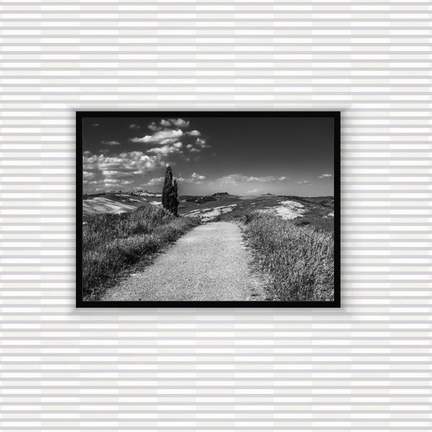 Poster fotografico paesaggio toscano monocromatico