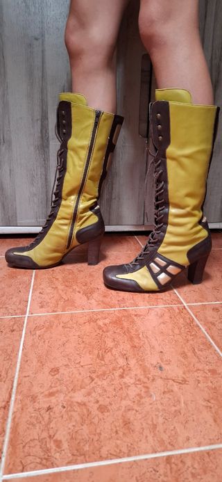 Botas Bypass Mujer - Marrón- verde talla 39