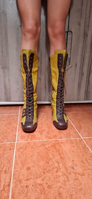 Botas Bypass Mujer - Marrón- verde talla 39