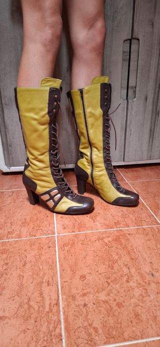 Botas Bypass Mujer - Marrón- verde talla 39