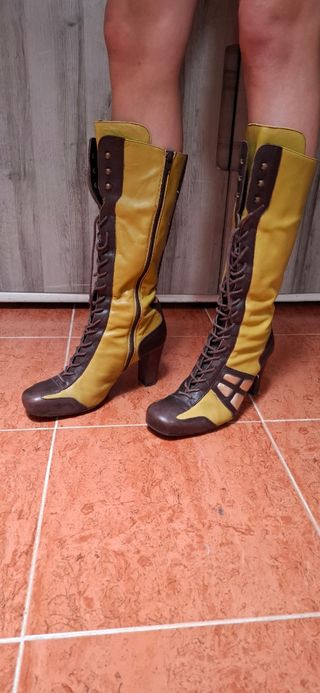 Botas Bypass Mujer - Marrón- verde talla 39