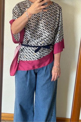 Blusa foulard con msnica Patrizia Pepe 44