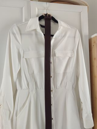 Zara vestido blanco S con cinturón