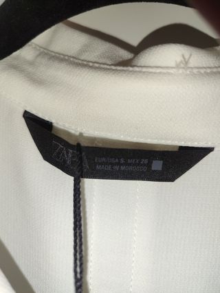 Zara vestido blanco S con cinturón