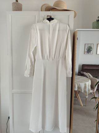 Zara vestido blanco S con cinturón