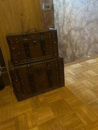 2 bauli in legno vintage